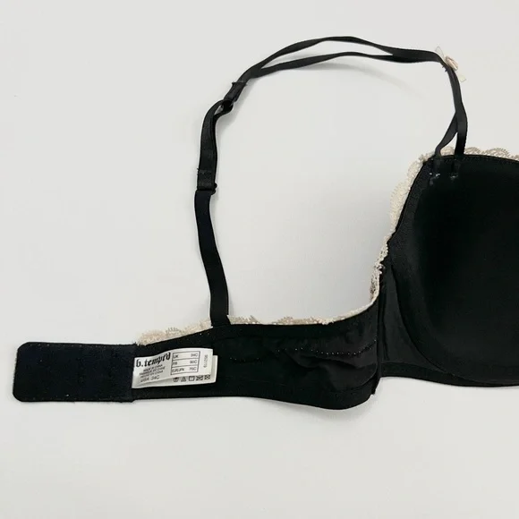 b.tempt’d | balconette vintage-inspired underwire demi lace push up bra | sz 34c - Picture 8 of 8